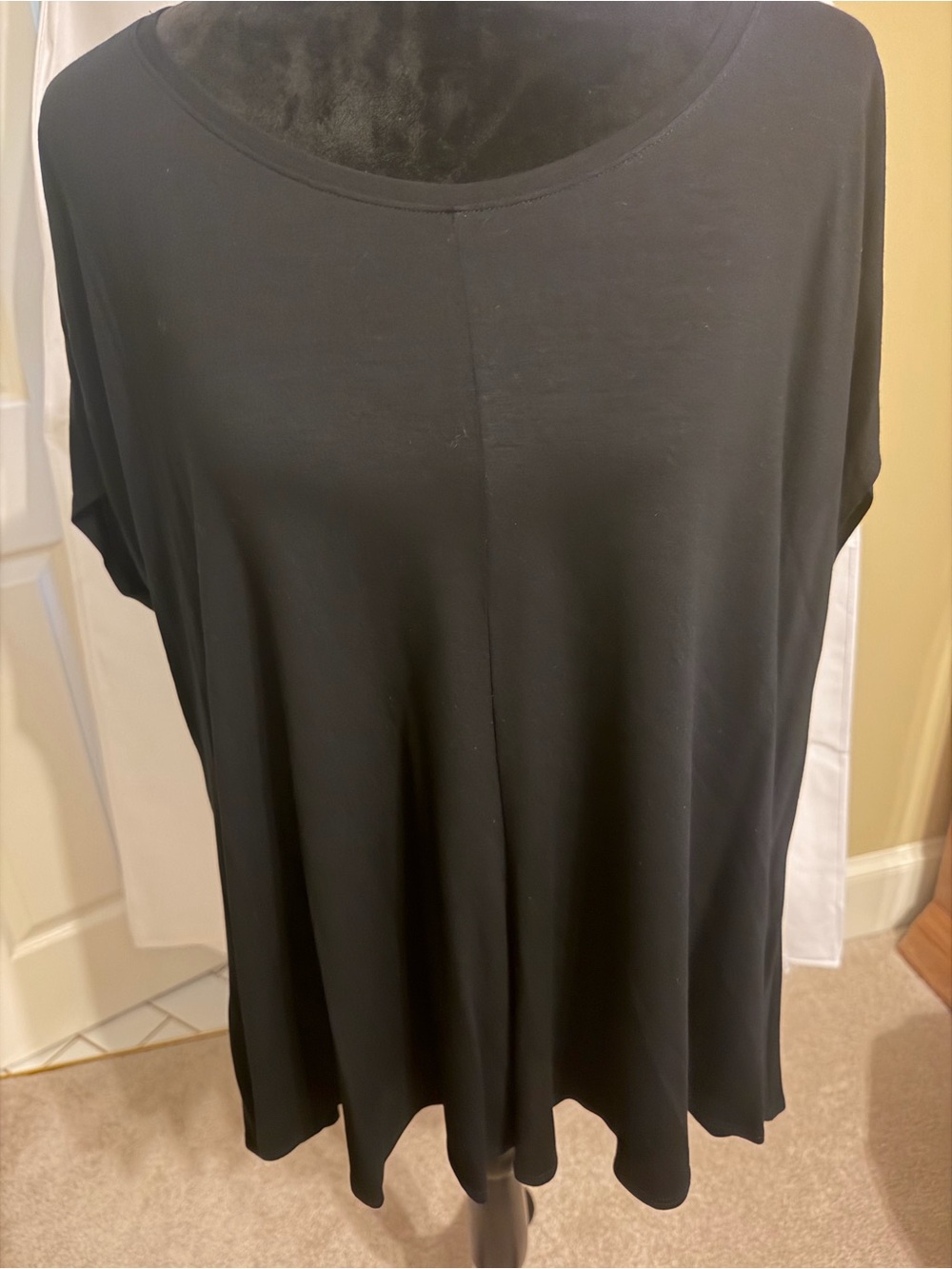 Eileen Fisher Black Draped Short Sleeve Tunic
